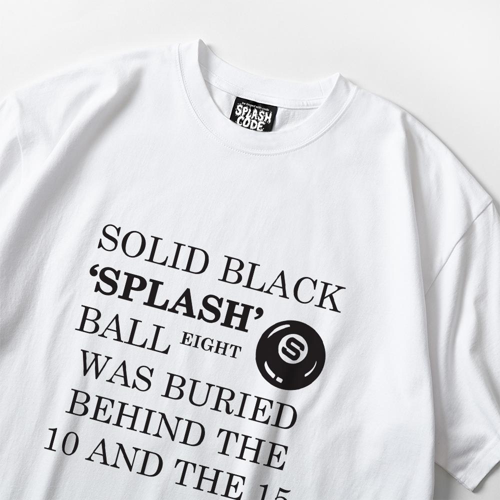 Seupeullaesikodeu White Short Sleeve T-Shirt - Black Ball