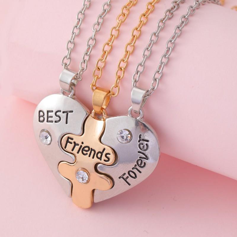 's New Love Stitching Best Friends Friend Necklace Friendship Pendant Women