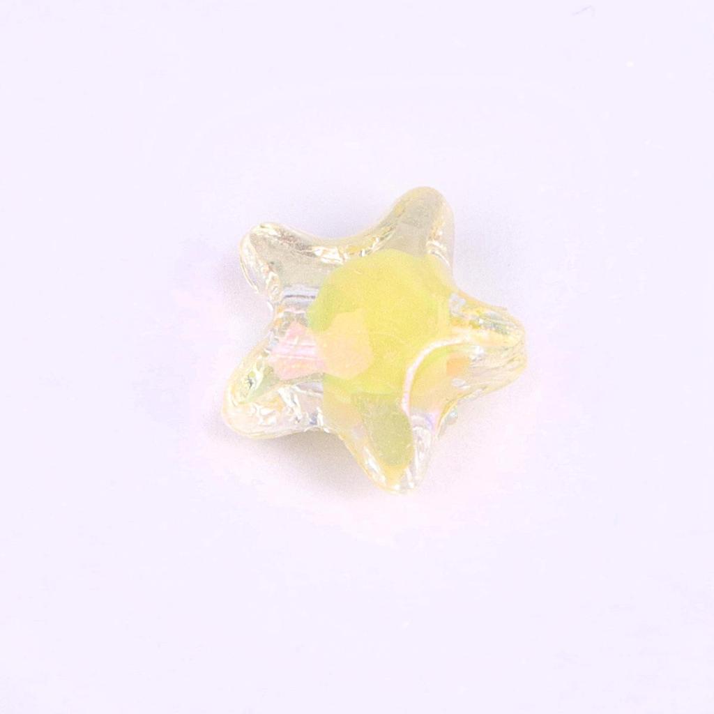 11mm Colorful Transparent Star Center Beads for DIY Headdress, Bracelet, Necklace Accessories