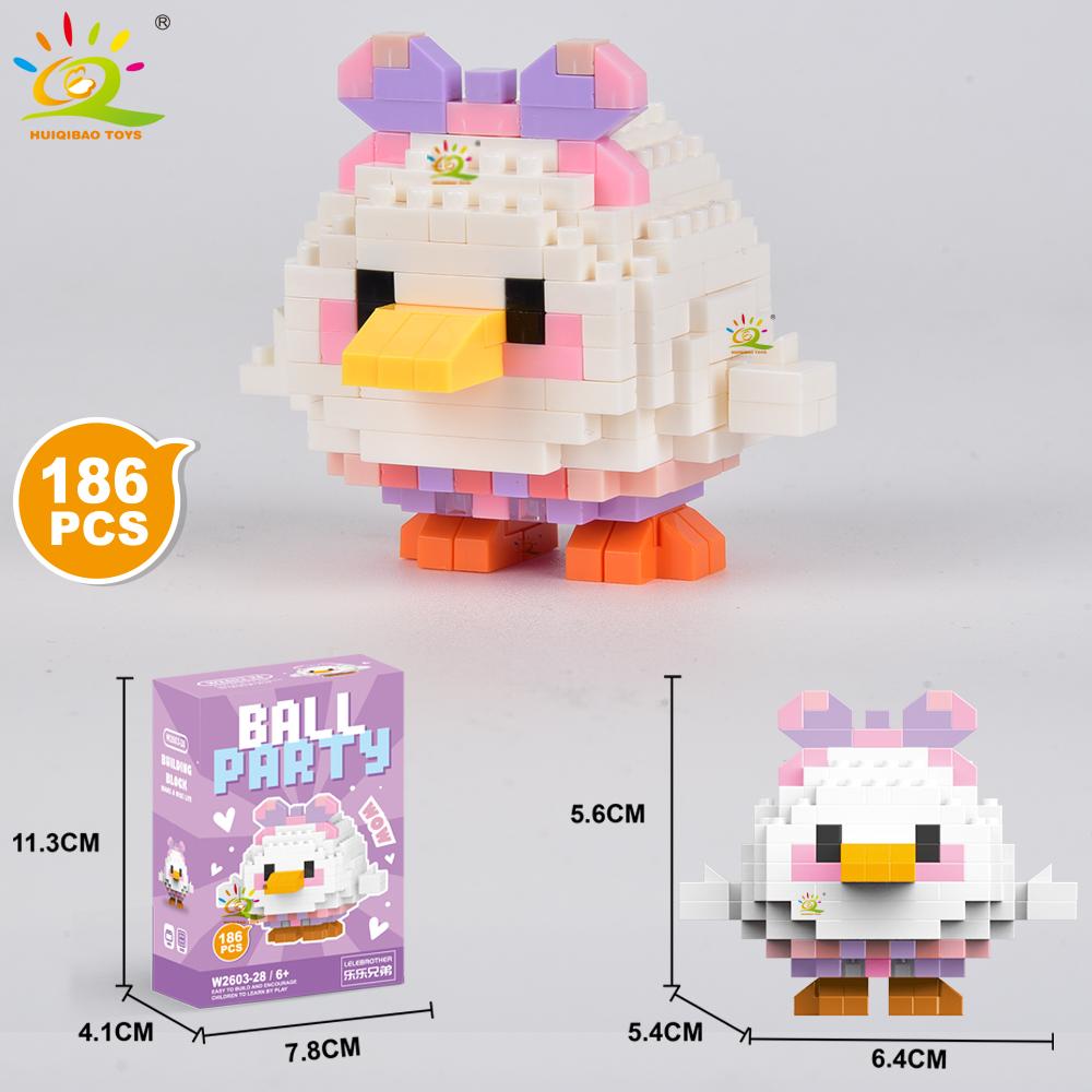 HUIQIBAO MOC Tier Mikro-Baustein Mini Niedlich 3D Diamant Modellstein DIY Stadtbau Spielzeug für Kinder Schreibtischdekoration