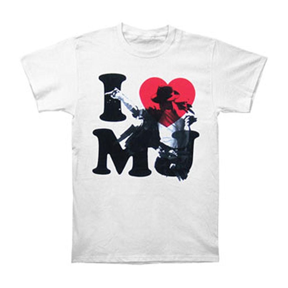 Unisex Cotton T-shirt Men's Michael Jackson I Heart MJ T-shirt X-Large White,Unisex,gift,Top