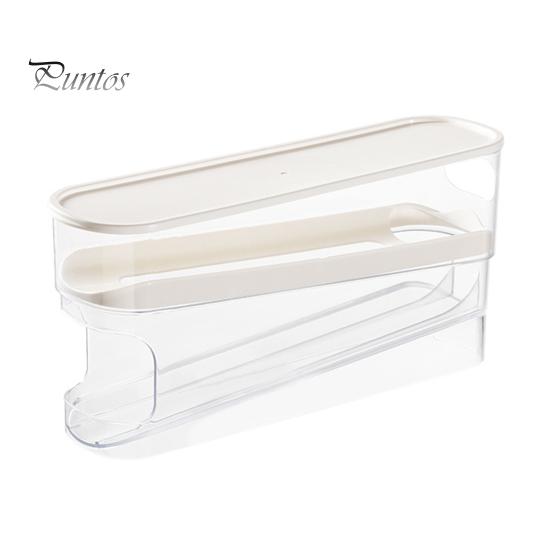 

Холодильник Ящик для хранения яиц Большая вместимость Двухслойный прозрачный дизайн Автоматический прокручивающийся держатель для яиц 1pc