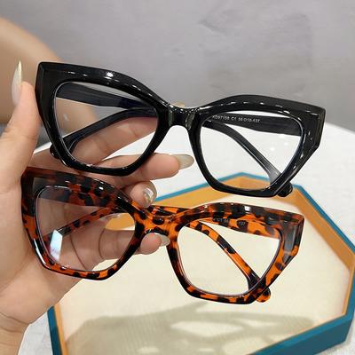 Blue Light Blocking Eyeglass Frame Women Plain Eyewear Vintage Optical Spectacle Eyeglasses Unisex New Trend Computer Eyewear Cat Eye With Clear Lens