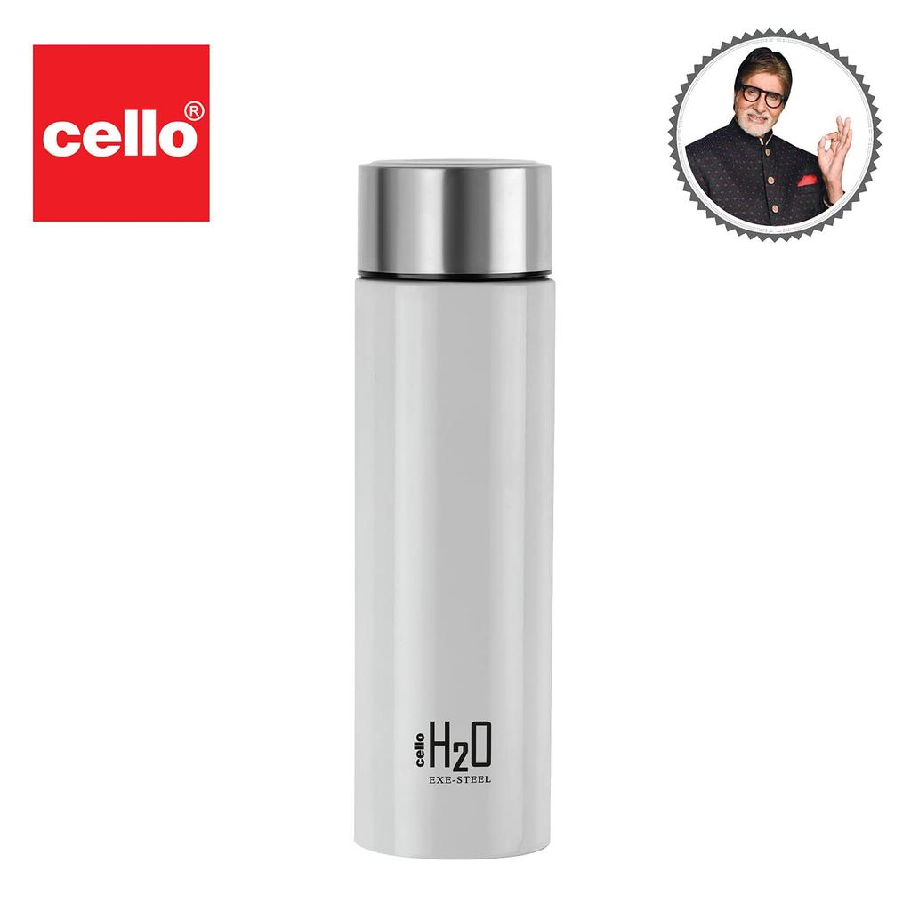 Stainless Steel Water Bottle 1L For Gym Travel Office Use | Leakproof Rust-Proof Design | Sleek White BPA-Free Hydration Bottle