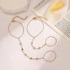 Yingtai 18k Gold Polierter Edelstahl Titanstahl Damen Fingerkette