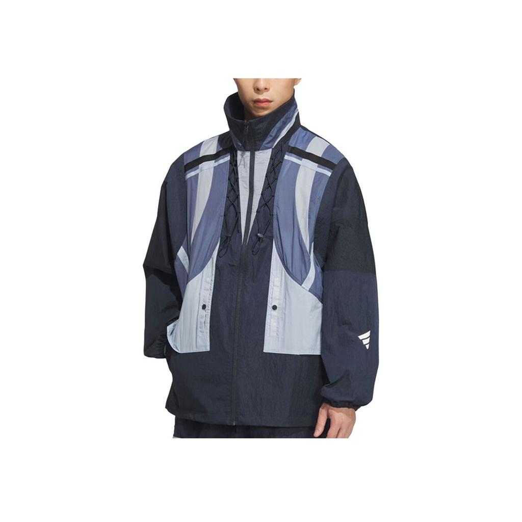 Adidas SS25 Comfortable Breathable Soft Skin-Friendly Jacket Unisex Jacket Aurora-Ink-Blue Bright-White JM8622