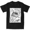Koszulka Komiksowa Gato Junji Ito Męska Japońskie Anime Zabawna Koszulki z Czystej Bawełny Lato O-Neck Modne T-shirty Luźne Topy Plus Size