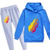 Casual Comfortable Boys' Printed Hooded Suit Sweater Fashionable Loose Clothing Sets Boys