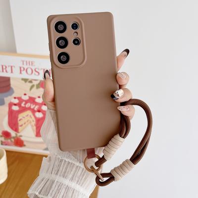 Adecuado para Funda de Teléfono Móvil Samsung S25 Ultra Silicona Líquida S24Plus Cordón de Mano S23 Nuevo S22 Cobertura Completa