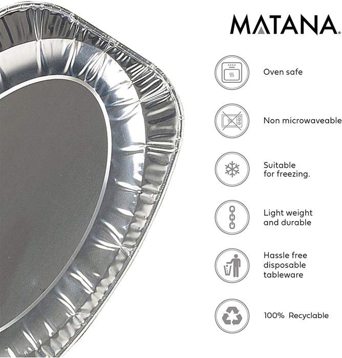 Plateaux de Service - MATANA - Aluminium - 35,5 cm - Réutilisables - Économiques
