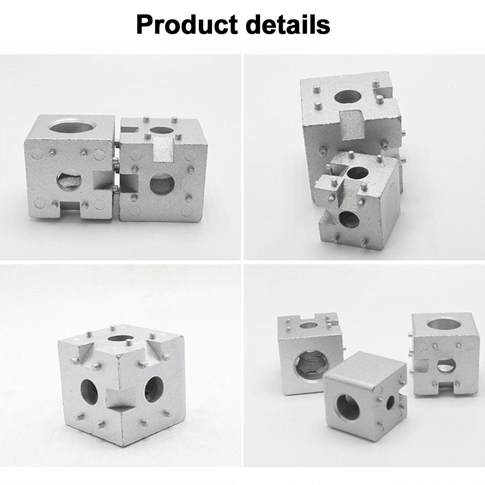 1Pcs 2020 3030 4040 4545 Aluminum Cube Corner Connector Aluminum Cube Design Cube Corner Connector Profile Joint Silver
