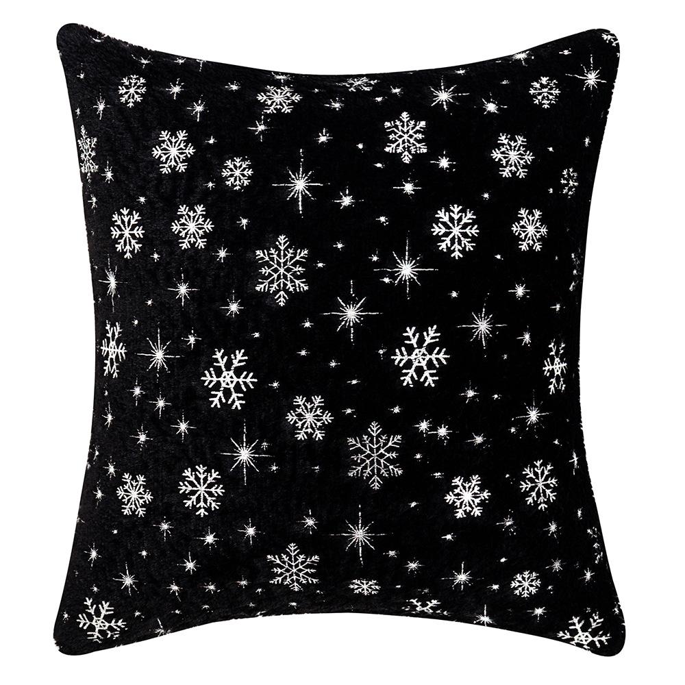 1pcs Luxury Christmas Cushion Pillow Covers Silver Snowflake Print Soft Plush Decorative Pillowcase for Home Sofa Holiday Decor