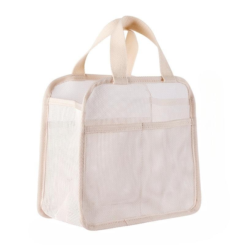 

Mesh Portable Shower Caddy, Large-capacity Shower Bag, Also Suitable for Beach, Swimming, and Gym Use,Oversized Beach Bag бежевий