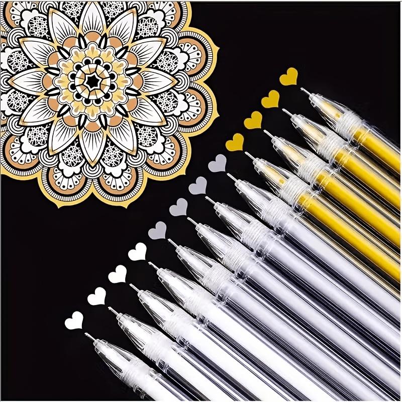6er-Pack Weißes Gelstift-Set, 0,5 mm Extra-Feine Spitze, für das Schreiben mit weißen Stiften, Zeichen-Gelstifte, Weiße Textmarker, Wasserdichte Stifte
