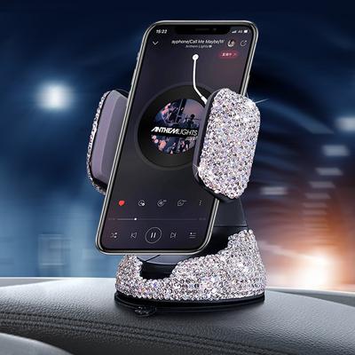 New Bling Universal Cell Phone Holder for Car Air Vent Mount Stand GPS Holder for IPhone Samsung Pink Car Accessories for Woman