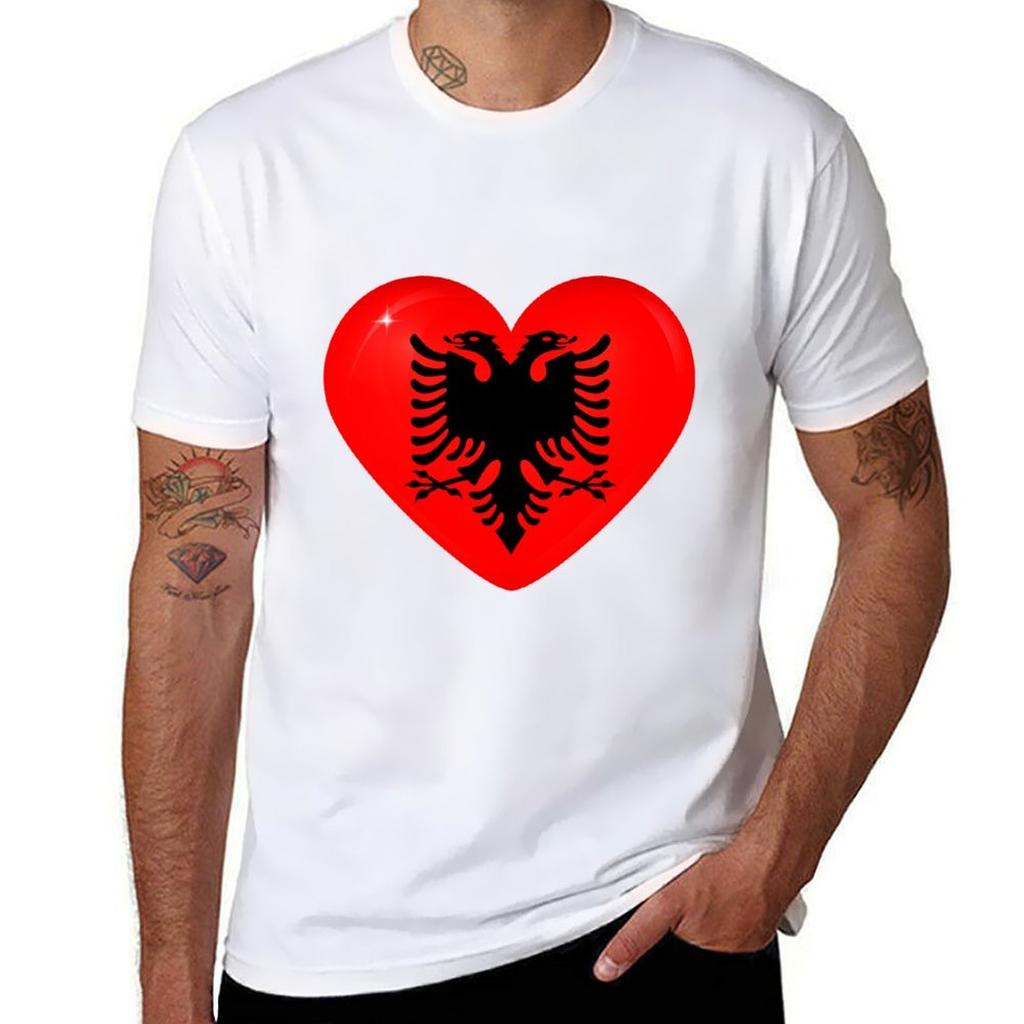 Love Albania Tshirt Plus Size Loose Short Sleeve Top Tshirt