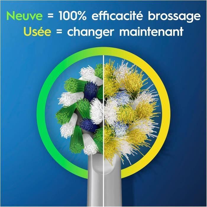 Brossettes de rechange - oral-b - crossaction - pack de 8 - inclinaison 16° - technologie cleanmaximiser