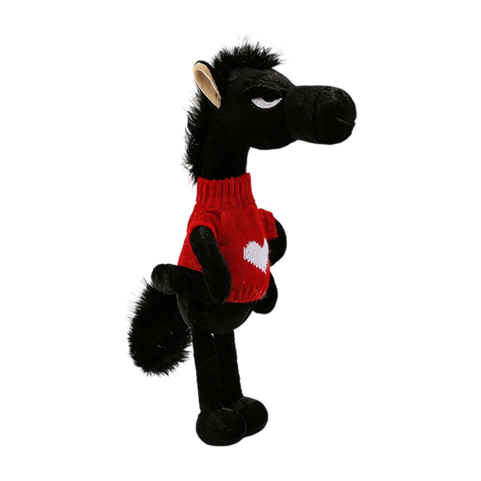 

Horse Year Mascot Plush Toy - A Cool And Aloof Horse With A Detached Expression, A Unique And Stylish Collectible Gift. One Size чёрный