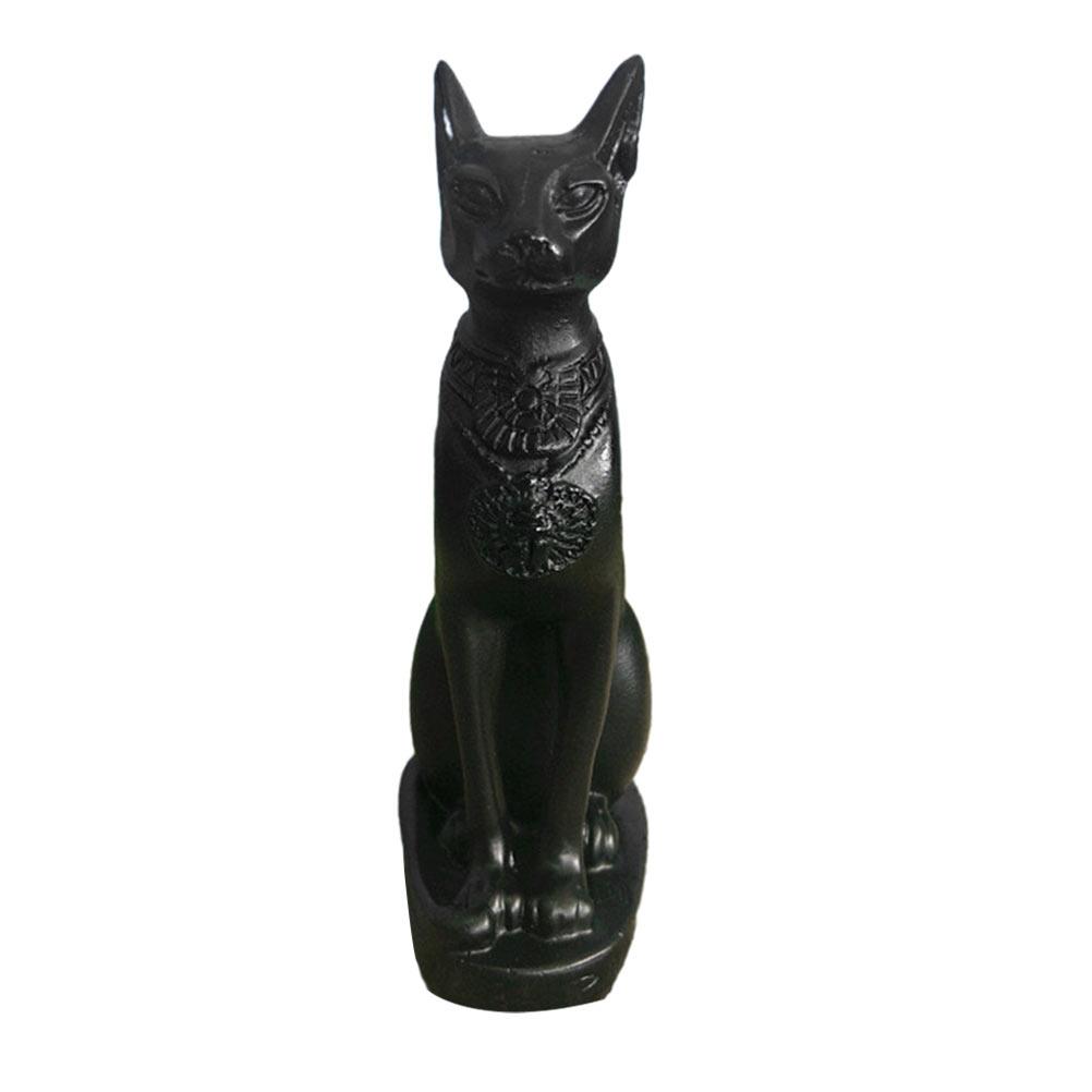 Egyptian Cat God Gold Decor Bastet Statue Commemorate Shaped Ornament Tabletop Resin Craft Desktop Adornment Sand Goddess