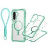 For Samsung A17 Magnetic Transparent 3-in-1 Phone Case with Hand Rope