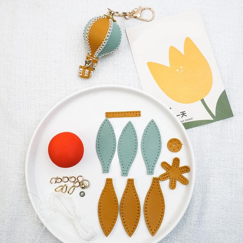 Creative Hot Air Balloon Car Accessory with Detachable Key Holders & Phone Charm DIY set for Vehicle Interior Decoration