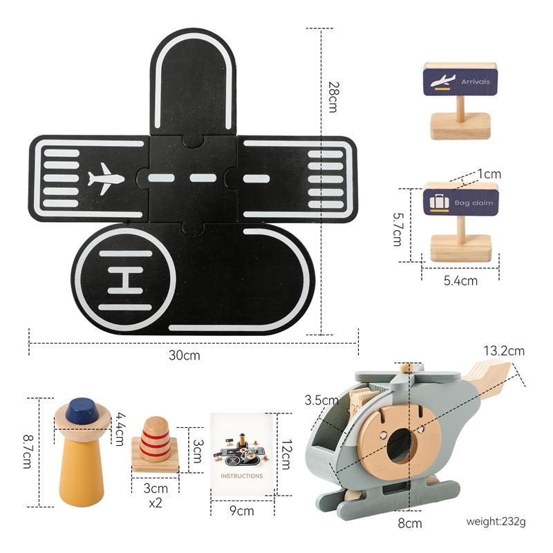 Wooden Montessori Toys Helicopter Toys For Kids Toy Set Nurture Sensory Fine Motor Development Suitable For Baby'S Birthday Gift