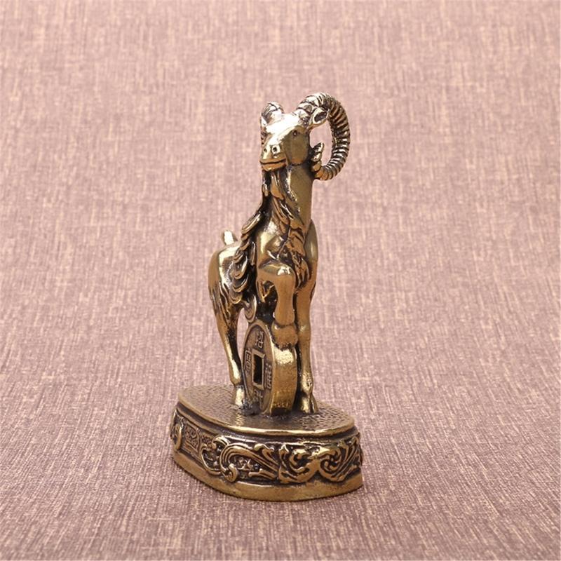 Metall Schaf Statue Skulpturen Dekorative Tierfiguren Tischplatte Ornament Symbole Reichtum Karriere Hausdekorationen