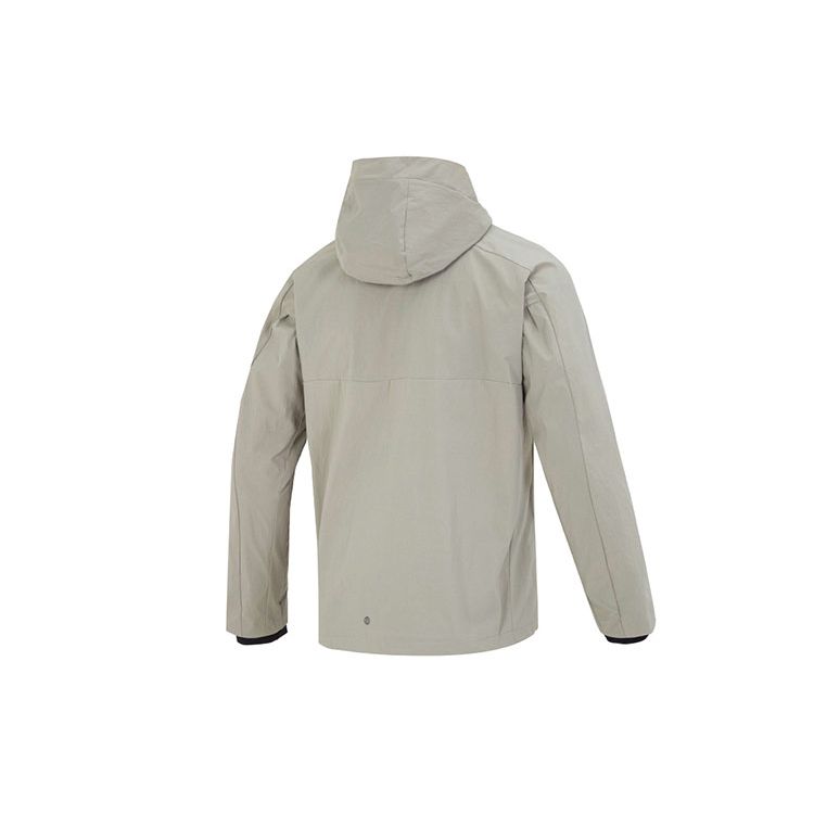 Adidas Logo Fleece-Lined Hooded Jacket Men Outerwear Pebble Silver-Grey IK7682