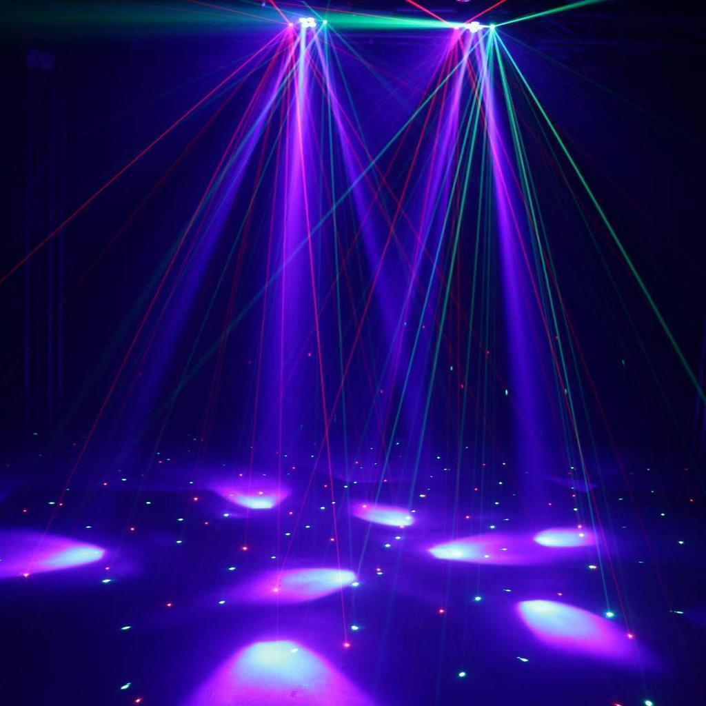 2025 Bee Eye Six-Arm Vajra Laser Bar Disco Stage Light with Strobe and Rotating Effects