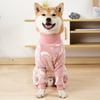 Flannel Dog Pajamas Jumpsuit Dogs Pajamas For Medium Large Dogs Bone Moon Pattern Warm Jumpsuits Coat Dog Clothes