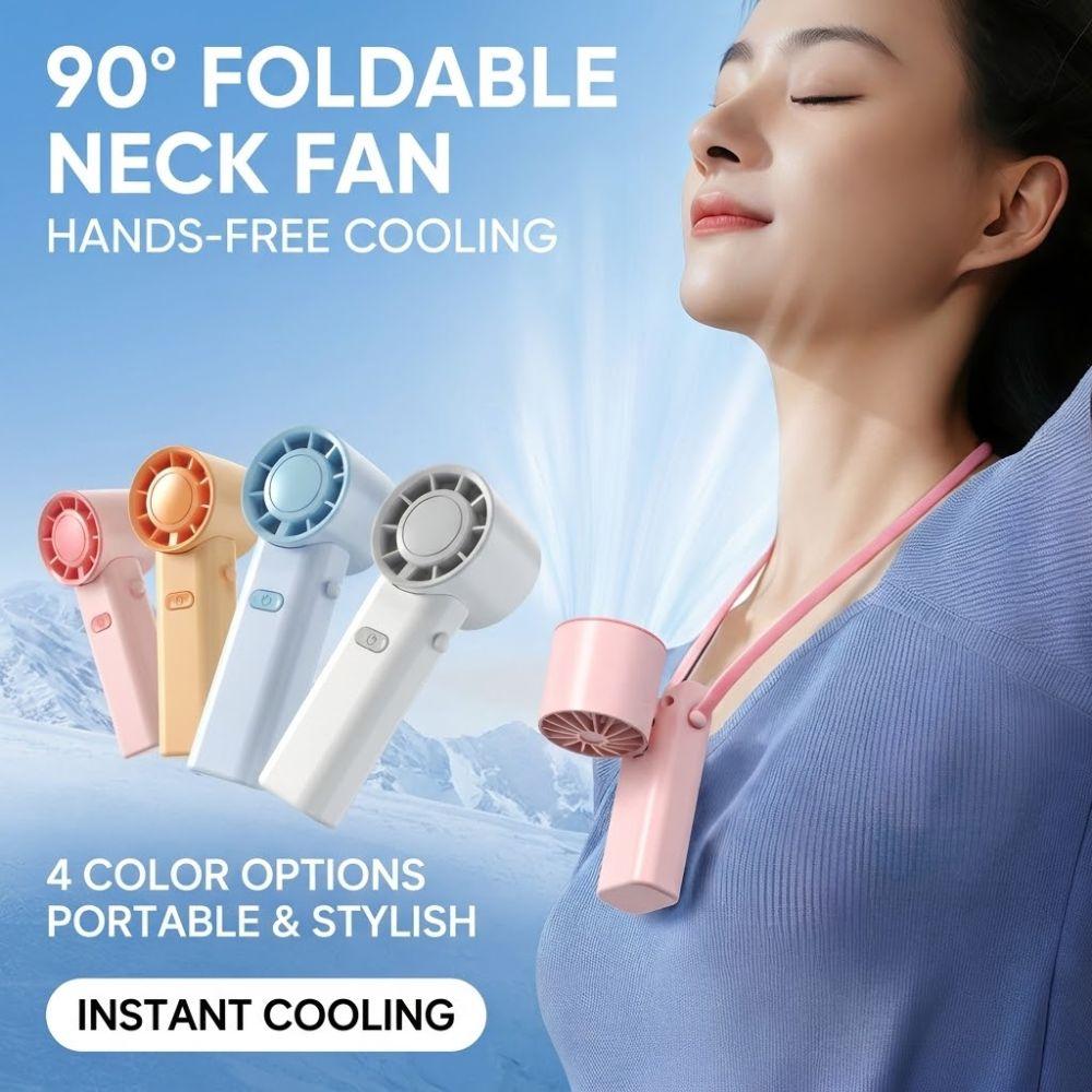 3 Gears Pocket Neck Fan Foldable Cooling Fan Portable Mini Handheld Fan Summer Essentials