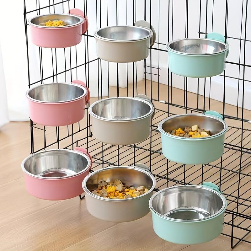 Adjustable Stainless Steel Pet Bowl: The Perfect Hanging Feeder for Your Dog's Food & Water!