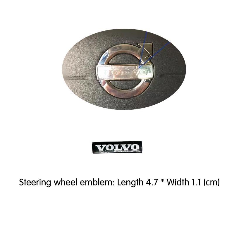 Car front grille logo/blue and black letter badge/steering wheel sticker for Volvo V50 S60L XC60 S40 XC90 V60 S80 V90 V70 V6 T6