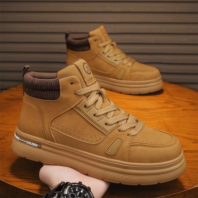 Spring men's shoes new breathable high-top little white shoes men's trend versatile light wear-resistant sports shoes casual board shoes