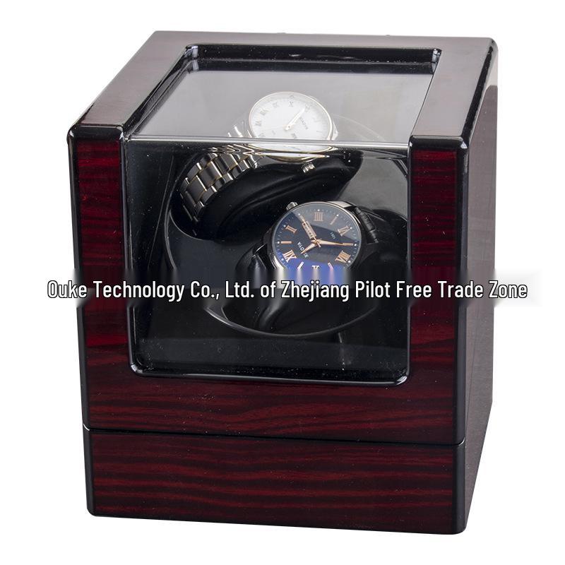 Black 5-Speed Adjustable Mechanical Watch Winder Gift Box with Automatic Electric Motor