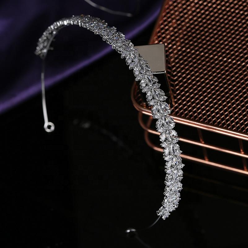 CZ Luksusowa Tiara Ślubna Klasyczna Modna Ślubna Biżuteria do Włosów Opaska Rocznicowa dla Kobiet BC5633 Corona Princesa
