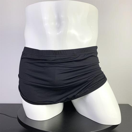 Men Panties Removeable Closure Solid Color Close Fit Low Waist Stretch Ice Silk U Convex Underwear Shorts Briefs Underpants for Daily Wear