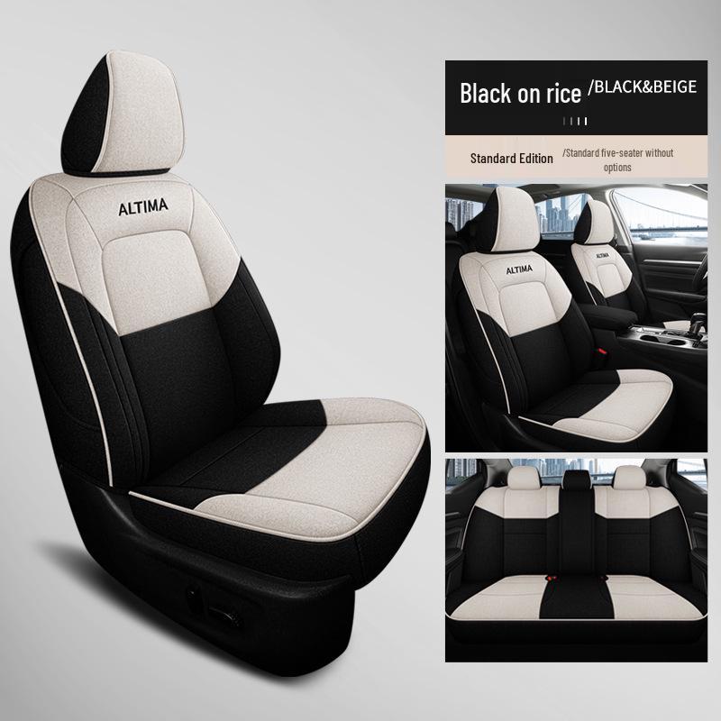 Teana Car Seat Cushion: Universal Full-Coverage Linen for All Seasons