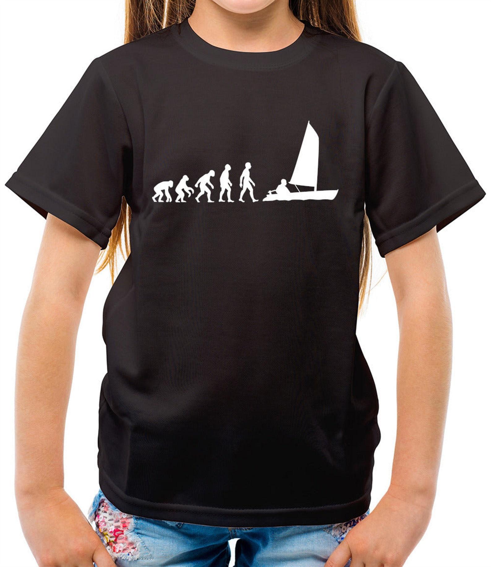 Evolution of Man Sailing - Childrens / Kids Crewneck T-Shirt 4XL
