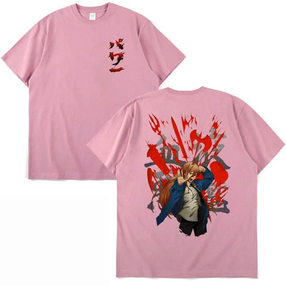 Japonské anime Unisex tričko s motivem motorové pily Makima Power Denji Unisexga Tričko s potiskem Unisex Dámská oversexová trička Unisexga s krátkým rukávem