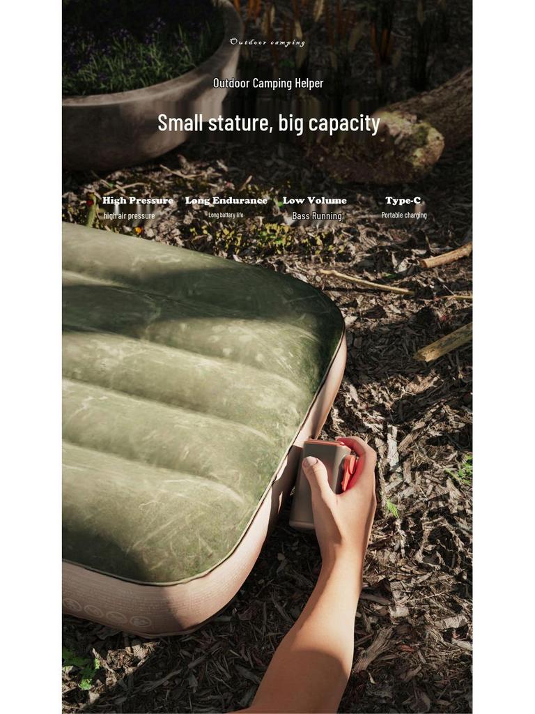 Electric Multi-functional Air Pump: Inflatable & Vacuum with Camping Light for Beds, Compression Bags & Swim Rings.