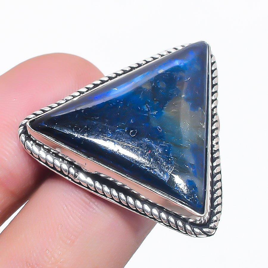 Natural Blue Labradorite Gemstone 925 Sterling Silver Jewelry Ring Size 7.5 U6a57