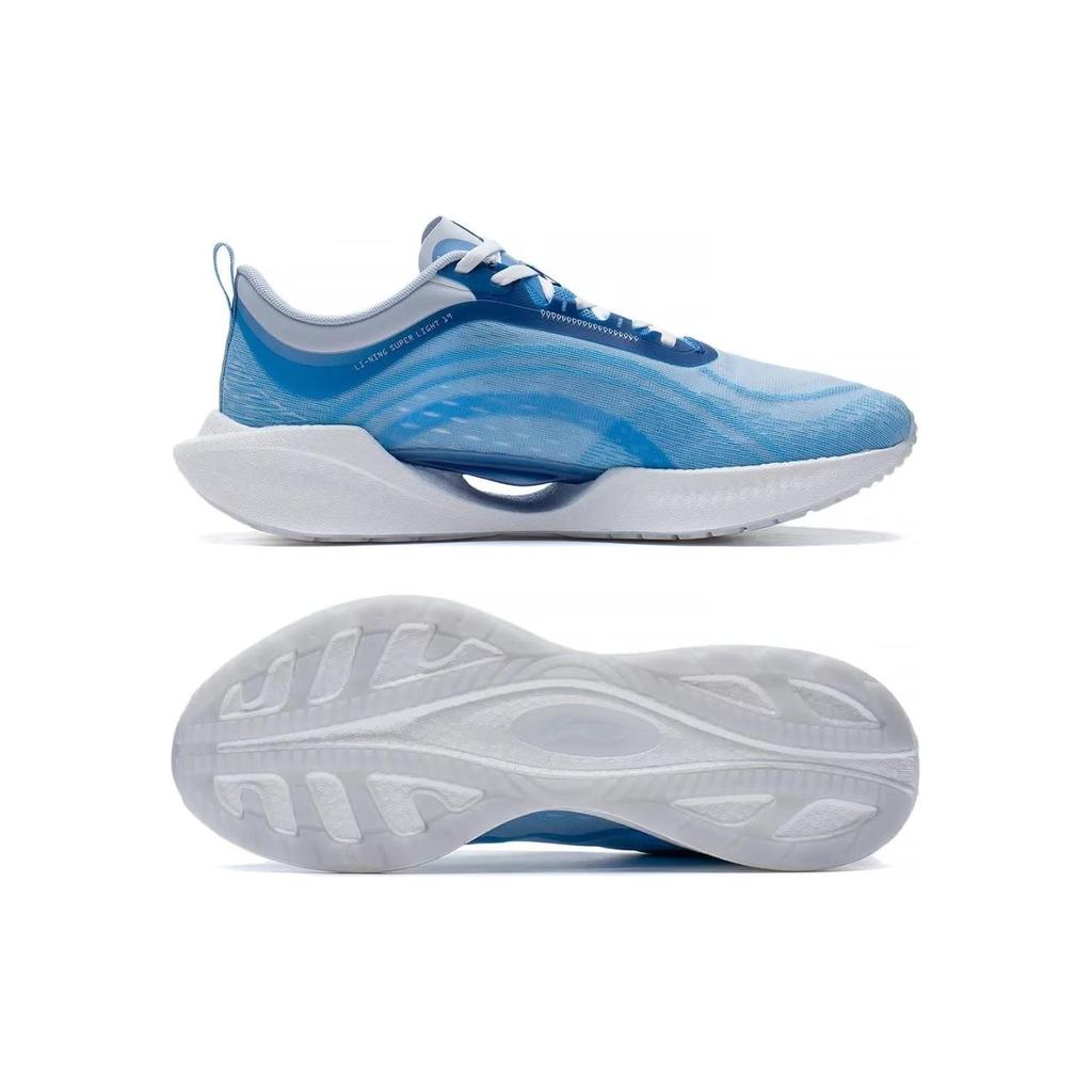 Li Ning Super Light 19 Dämpfung Rutschfest Abriebfest Niedriger Schaft Laufschuhe Herren Blau Weiß ARBS001-6
