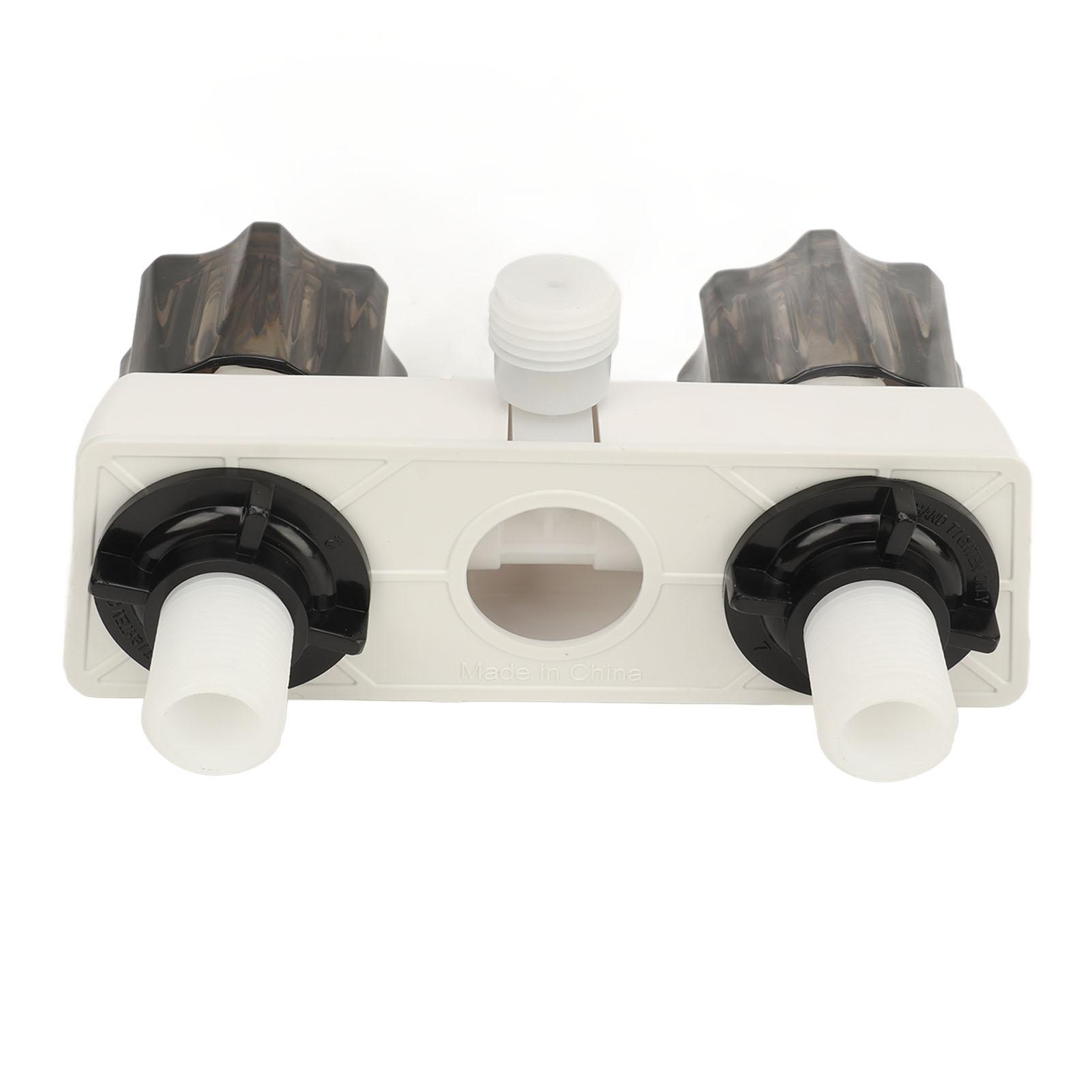 RV Shower Valve Diverter Easy to Install Shower Faucet with 2 Knobs for Boat Wagon
