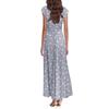 Maxi Dress For Womens High Waiste Deep V Neck Dress Printed Dresses Beach Flowy Dress Retro Summer Dresses