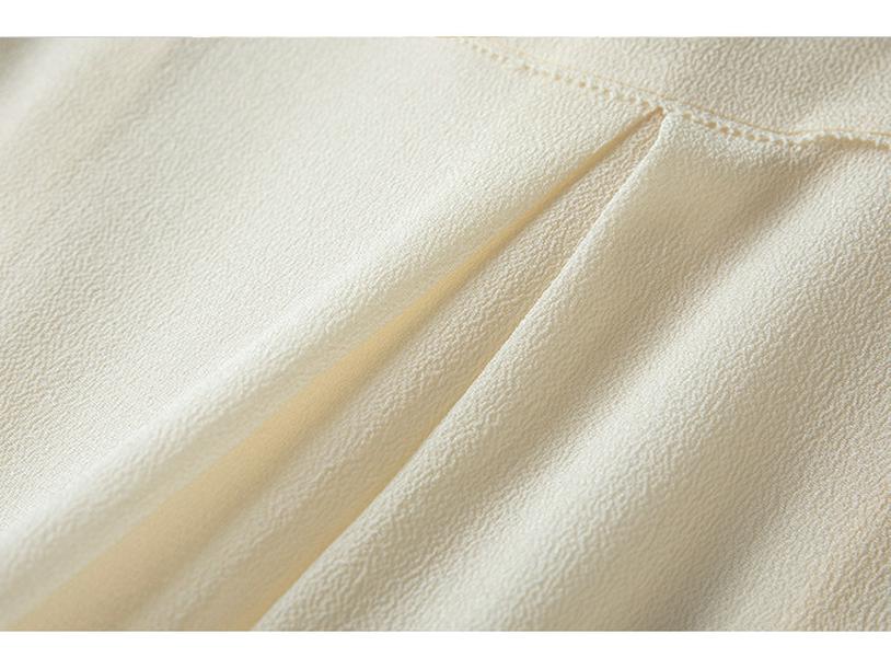 Women's Spring Silk Ribbon Shirt: Mulberry Silk French-Style Long Sleeve Top