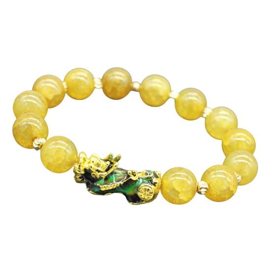 Unisex Bracelet Pixiu Smooth Vintage Feel Temperature Exquisite Elastic Luxury Release Stress Enhance Well-being Bracelet Lady Lightweight Bracelet