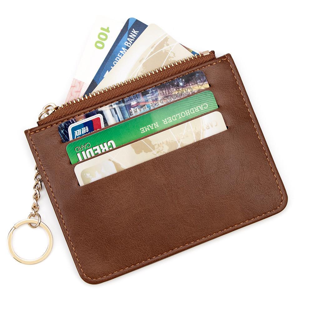 Unisex Card Holder Wallet With Detachable Card Slots Pu Material For Daily Use