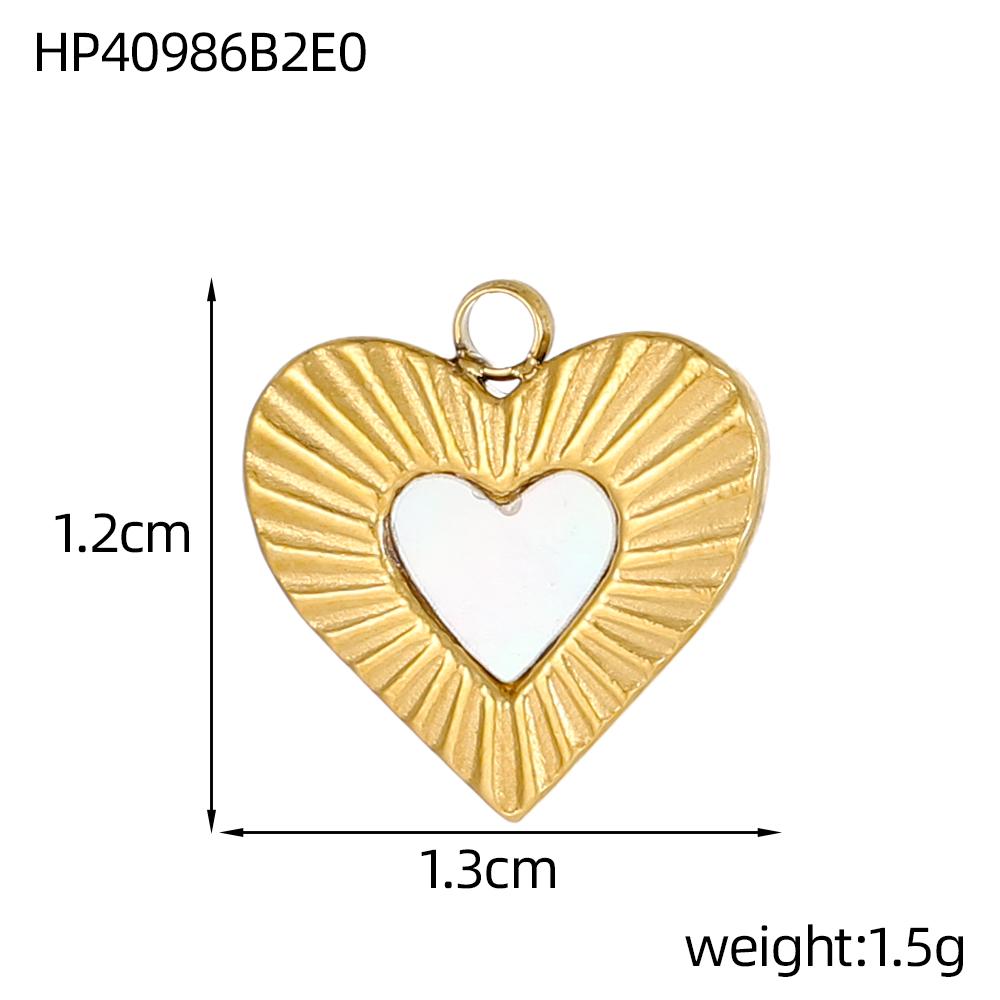 CARLIDANA Fashion Jewelry Pendant Stainless Steel Charm Square Round Heart Love White Shell Pendants for Jewelry Making DIY