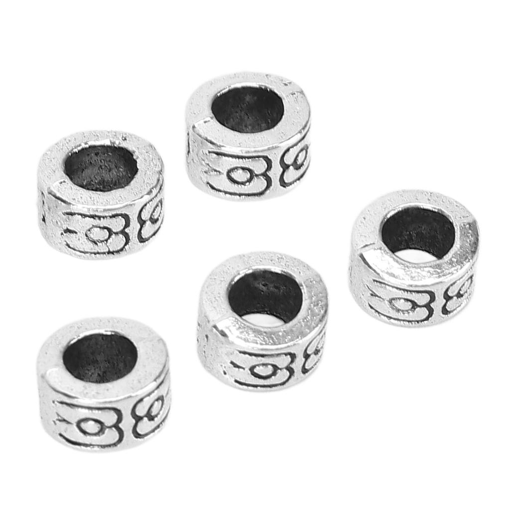 30pcs Fashionable Beard Hair Beads DIY Alloy Hair Braiding Beads Jewelry Bracelet AccessoriesSilver